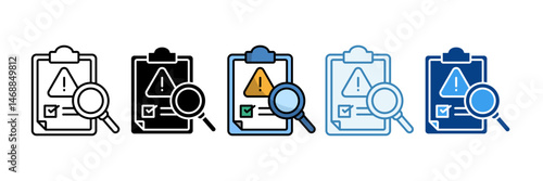 Risk Assessment Icon Set Multiple Style Collection