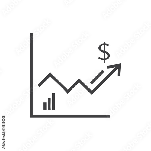 Oil Price Chart Icon for Financial Reports, Investment Platforms, Energy Market Analysis and Economic News Websites