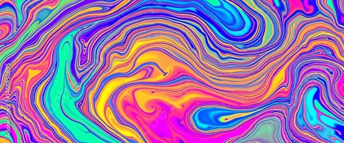 Swirling, iridescent marble-like textures in vibrant hues, design, high resolution