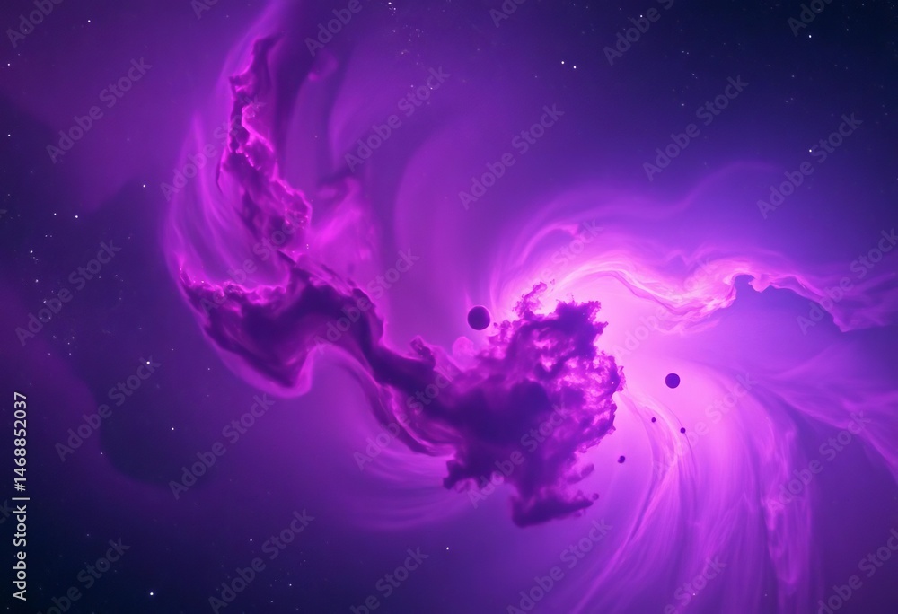Swirling purple and pink nebulas, interstellar clouds, distant stars form a unique cosmic background, stars, vibrant Swirling purple and pink nebulas, interstellar clouds, distant stars form a unique cosmic background, stars, vibrant
