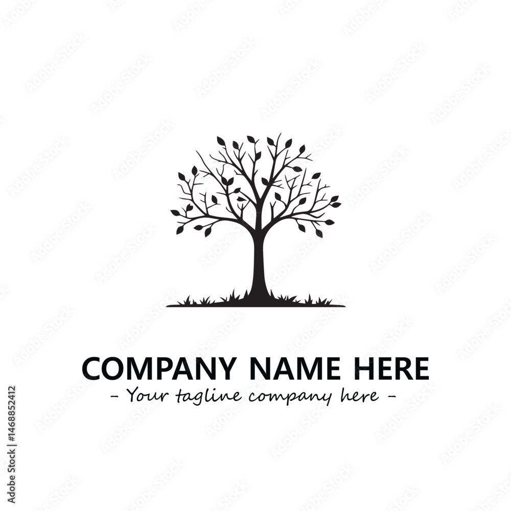 Fototapeta premium Tree Silhouette Logo Company Design Illustration Vector Graphic Image