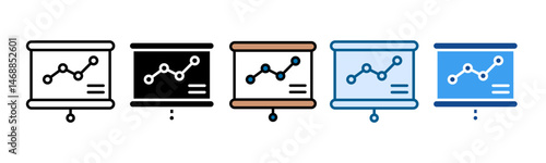 Stats Board Icon Set Multiple Style Collection