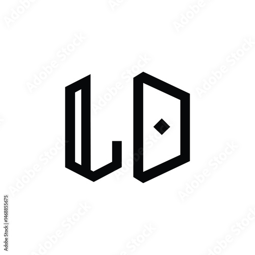 LD monogram logo design letter text name symbol monochrome logotype alphabet character simple logo