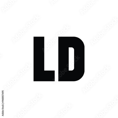 LD monogram logo design letter text name symbol monochrome logotype alphabet character simple logo
