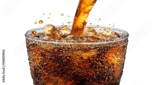 Realistic Soda Cup with Bubbles Rising Isolated on White Background Transparent Background