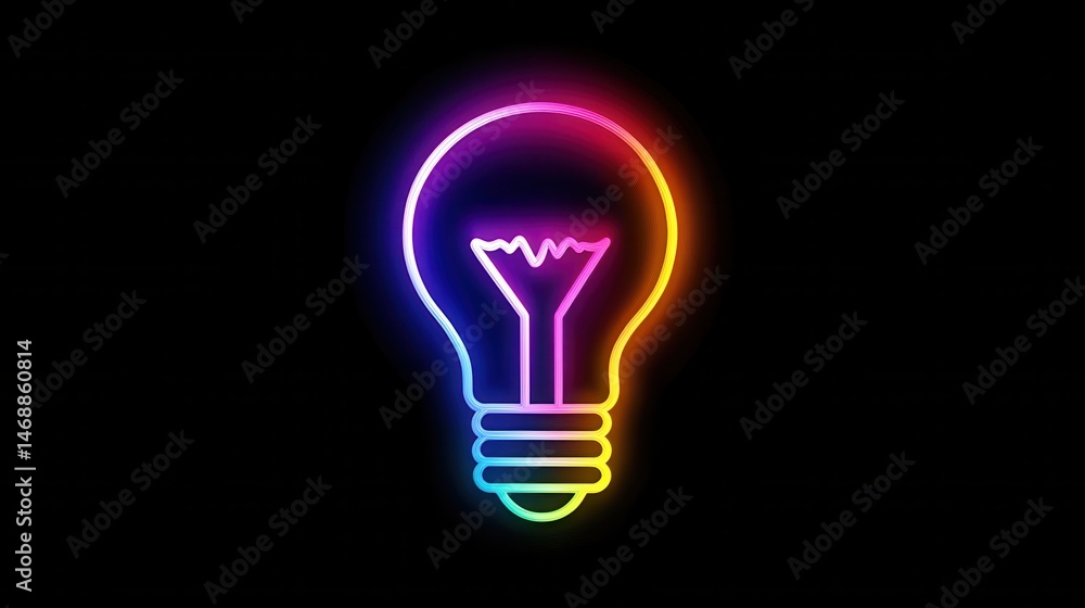 Light bulb outline icon for creativity and ideas Light bulb outline icon for creativity and ideas