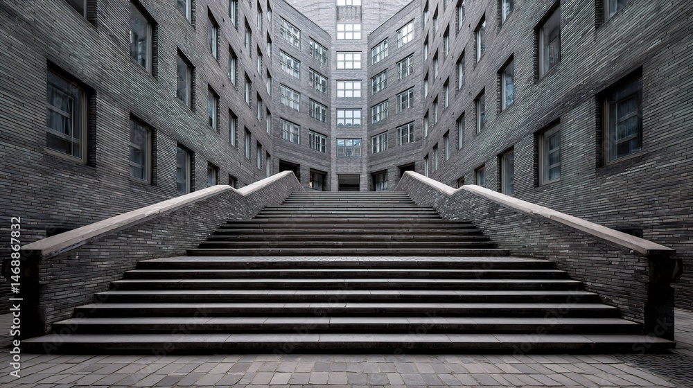 Bold Architectural Design of Metallic Stairway in Urban Setting Bold Architectural Design of Metallic Stairway in Urban Setting