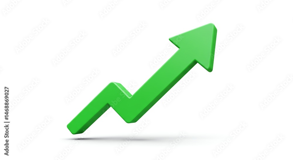 Green upward arrow pointing to growth or success Green upward arrow pointing to growth or success