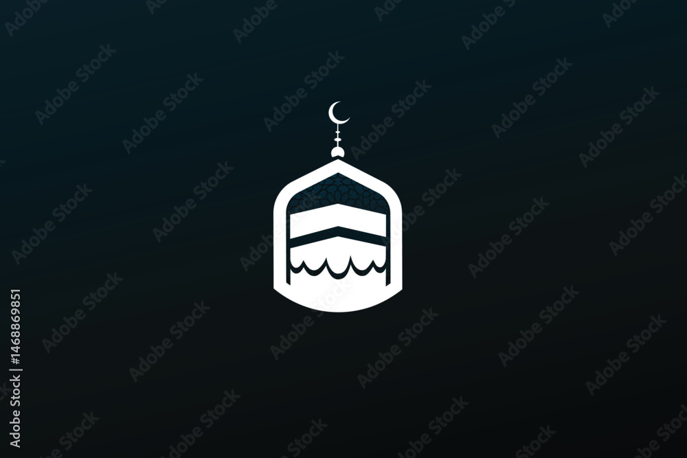 Obraz premium Mecca, Holy Kabah Logo vector