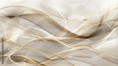 Abstract flowing lines in beige and white