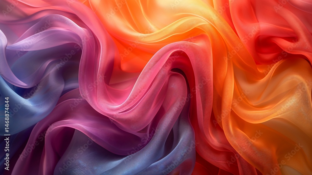 Vibrant flowing fabric with gradient colors. Draped and textured Vibrant flowing fabric with gradient colors. Draped and textured
