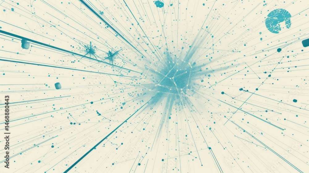 Obraz premium Abstract network explosion