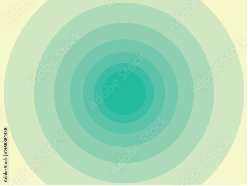 緑の丸のグラデーション背景。奥行のあるシンプルなベクターイラスト