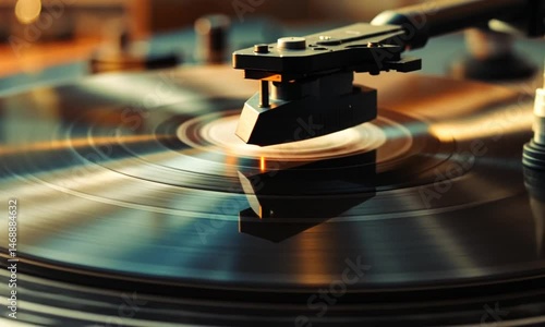 Wallpaper Mural Vinyl Record Player Needle Close-Up: Analog Music Nostalgia Torontodigital.ca