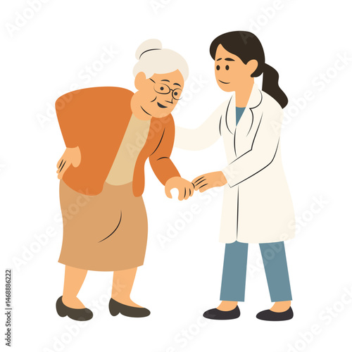 Elderly Caregiver Assisting Senior Walking