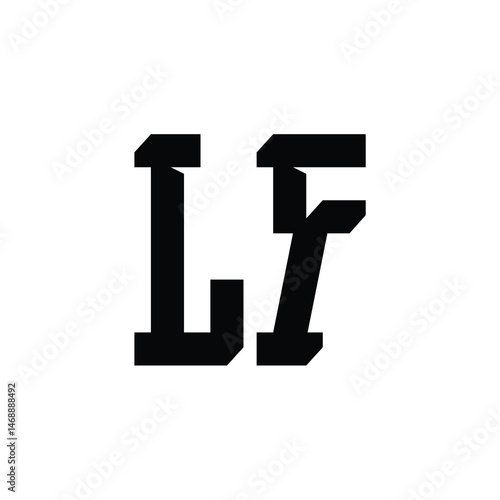 LF monogram logo design letter text name symbol monochrome logotype alphabet character simple logo