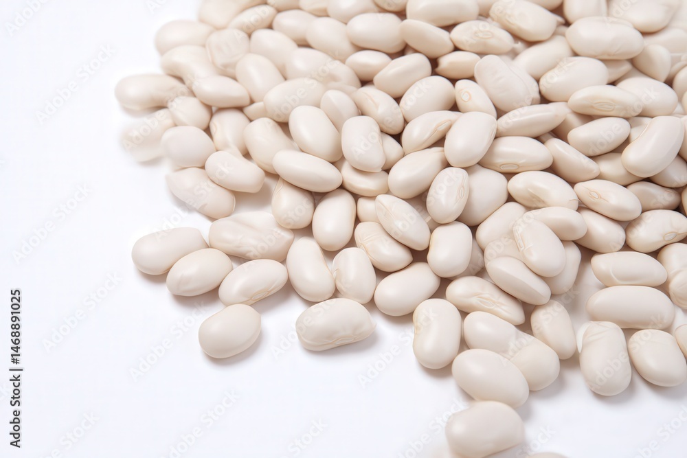 Pile of raw white beans isolated on light background
Pile of raw white beans isolated on light background