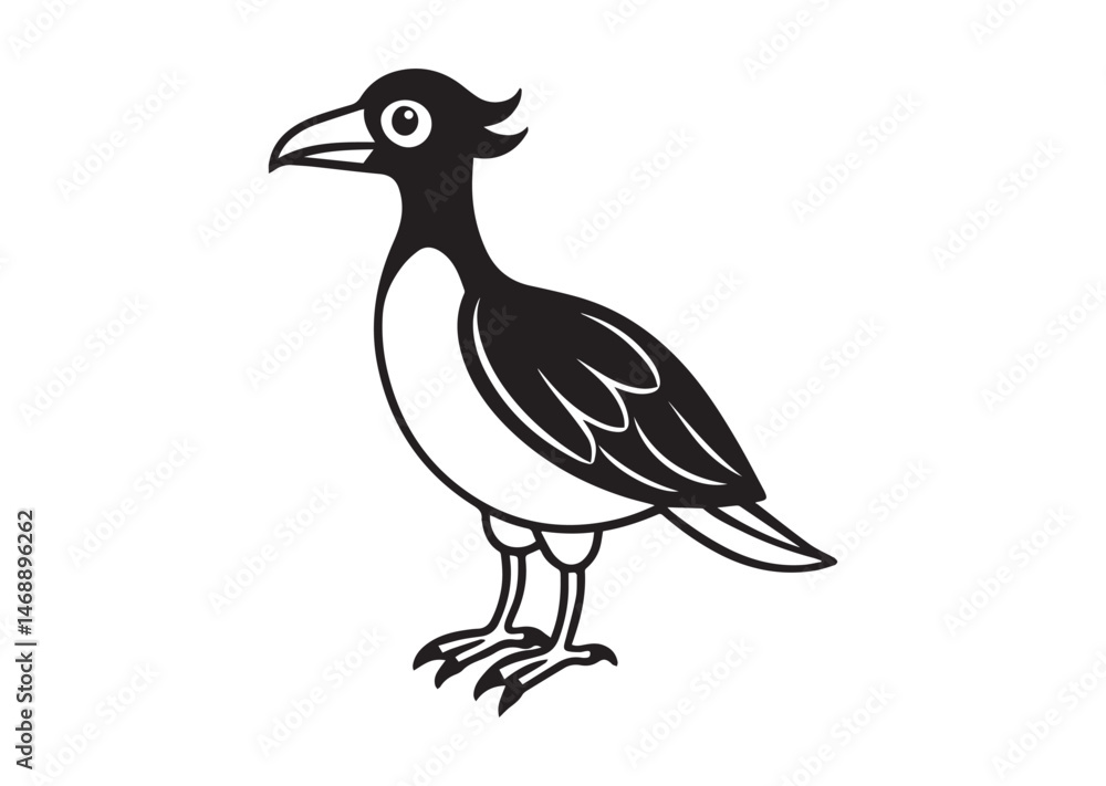 Obraz premium Cartoon Bird Silhouette Vector