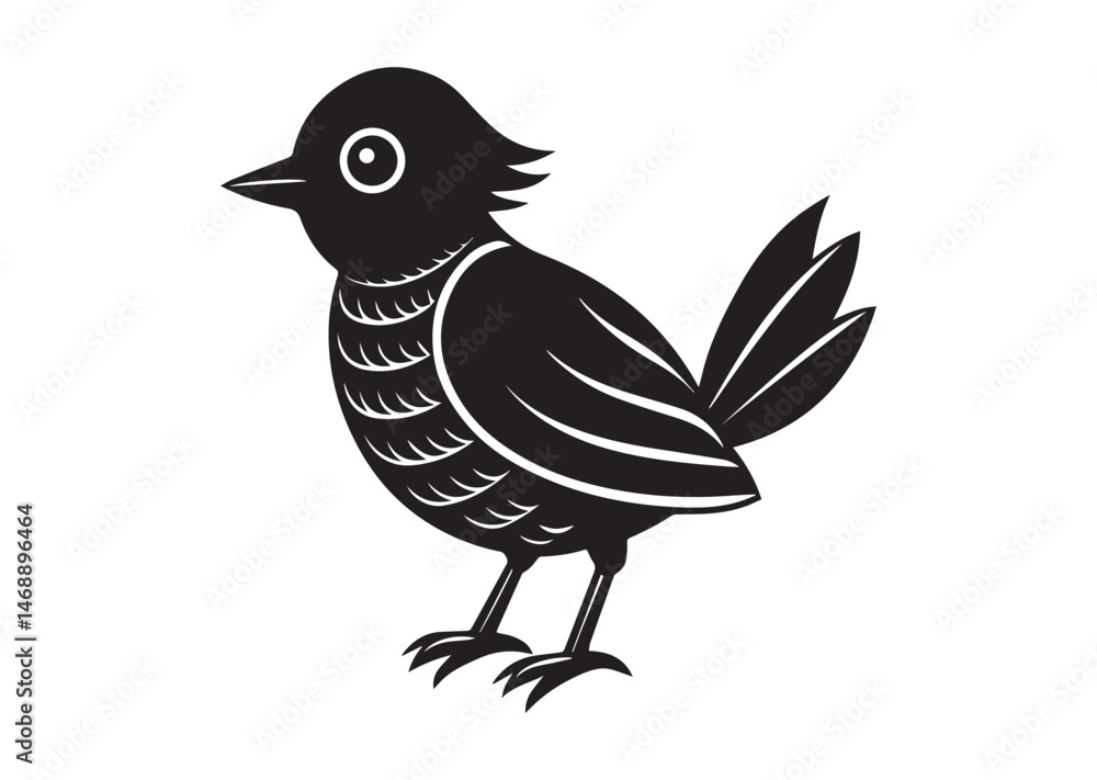 Obraz premium Cartoon Bird Silhouette Vector