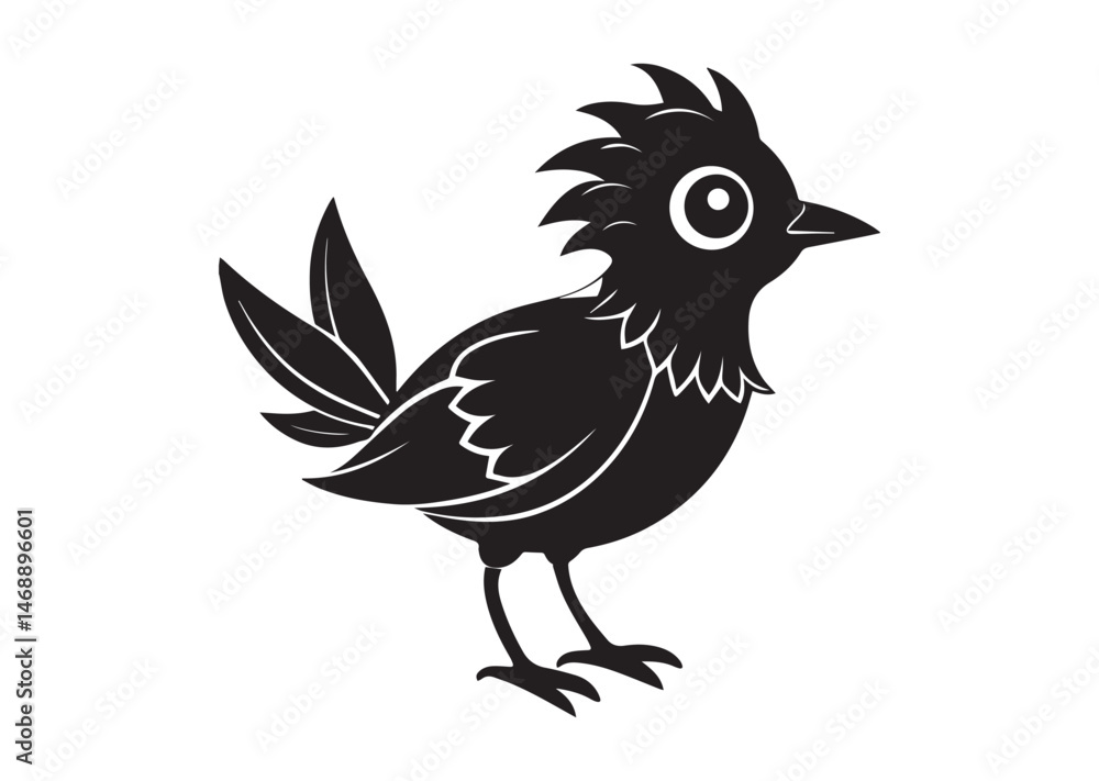 Fototapeta premium Cartoon Bird Silhouette Vector