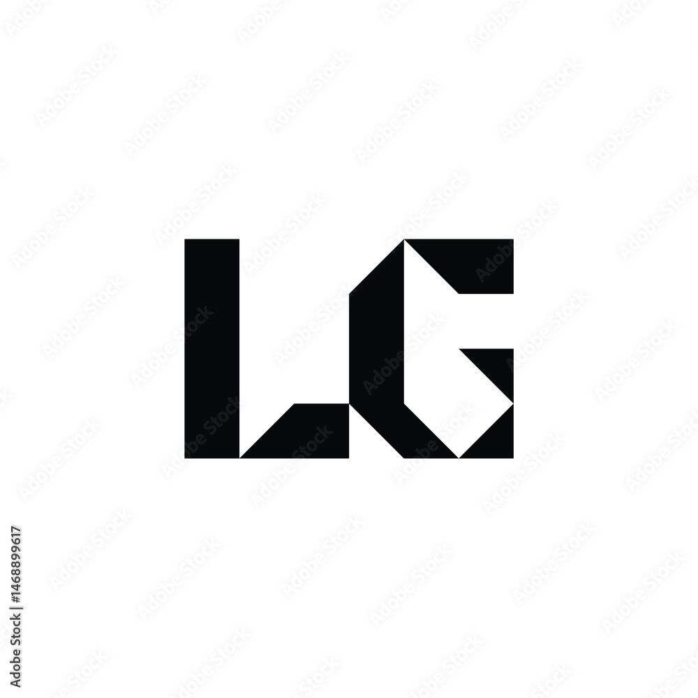 Obraz premium LG monogram logo design letter text name symbol monochrome logotype alphabet character simple logo