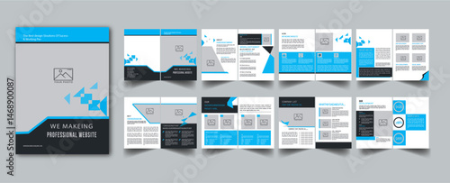 Website Brochure Template layout cover page with 16 page design concept Accents