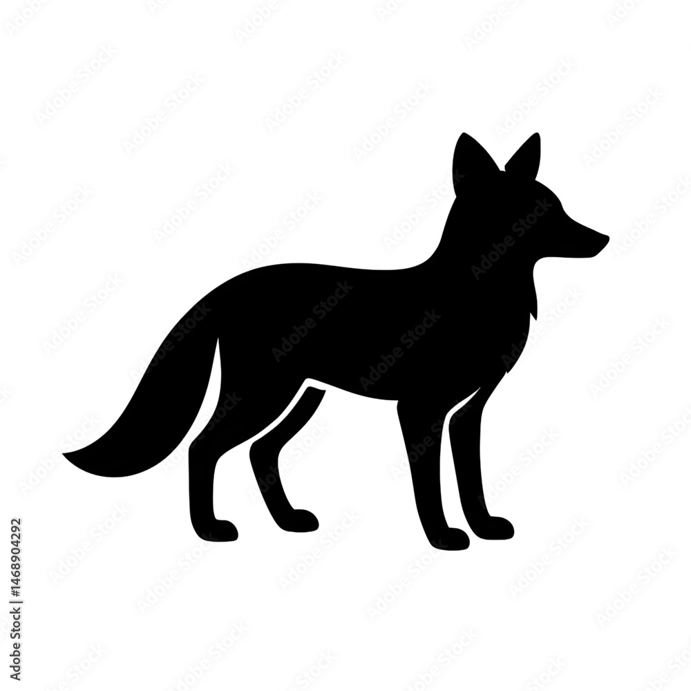 black fox silhouette black fox silhouette