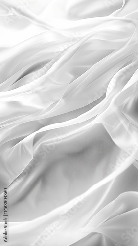 White satin fabric presents a smooth, elegant white silk background