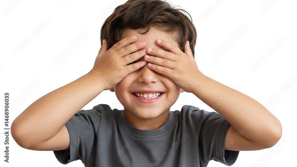 Boy hiding eyes transparent background Boy hiding eyes transparent background