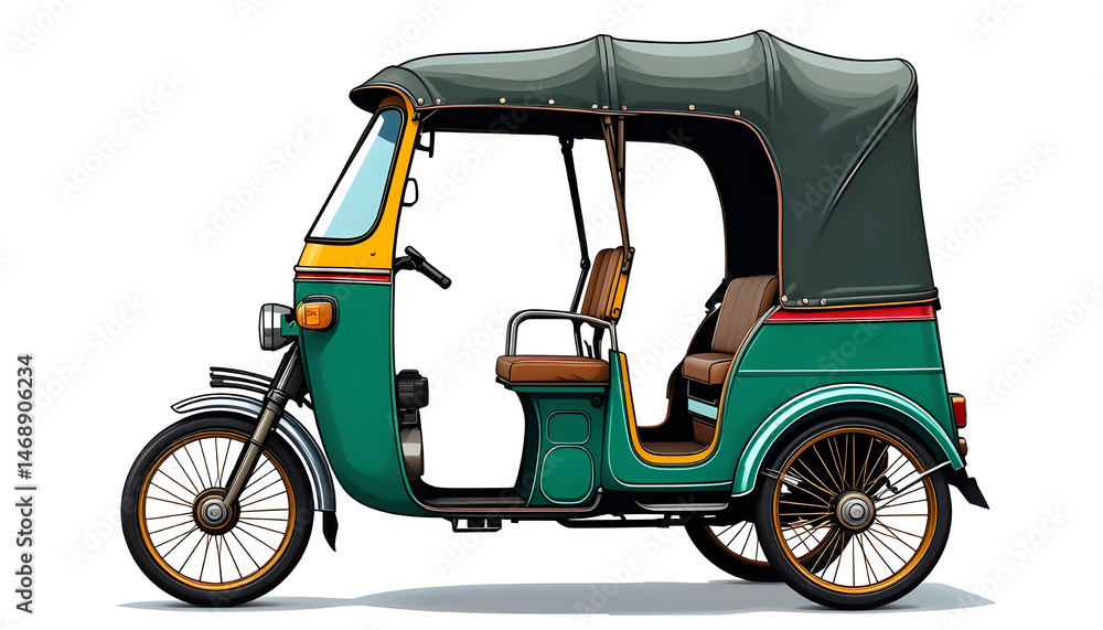 Obraz premium Vibrant Auto Rickshaw Colorful Urban Transport in asia