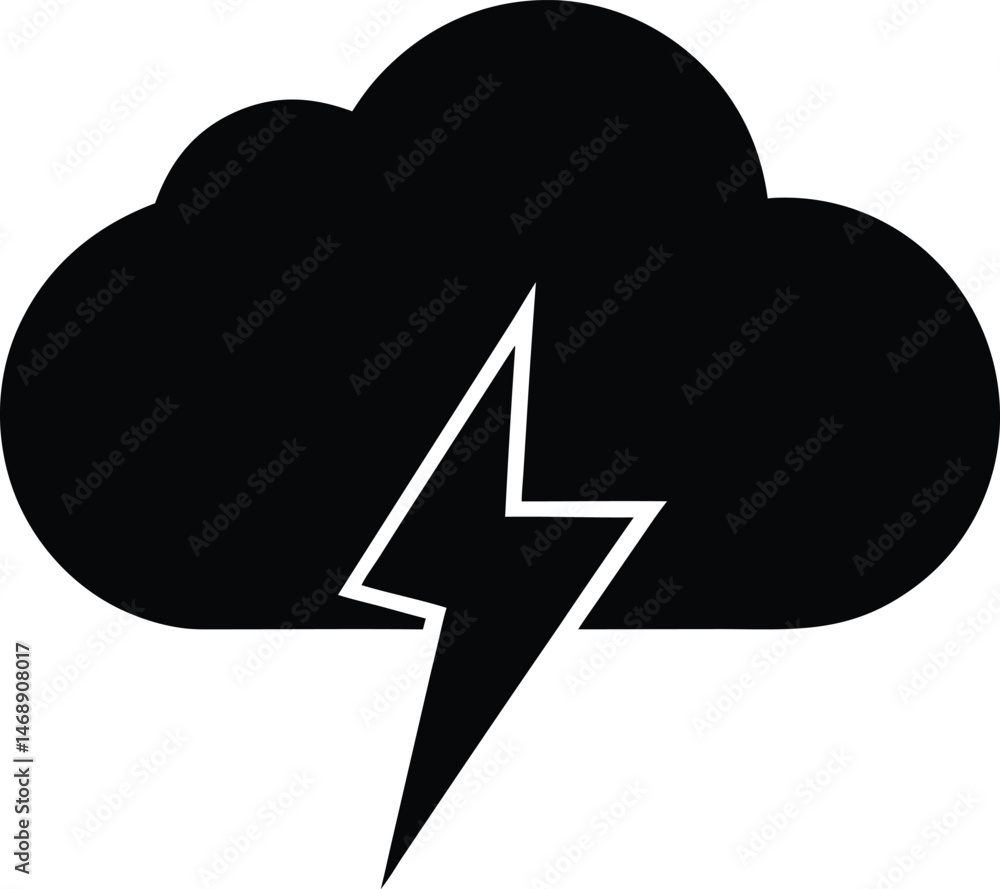 Cloud with Lightning Icon Vector Illustration Cloud with Lightning Icon Vector Illustration