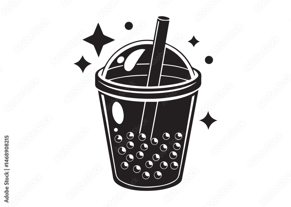 Bubble Tea Silhouette Vector Bubble Tea Silhouette Vector