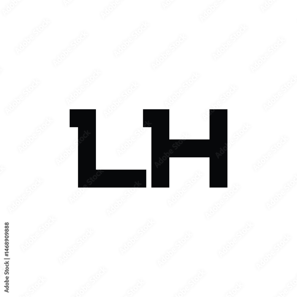 Obraz premium LH monogram logo design letter text name symbol monochrome logotype alphabet character simple logo