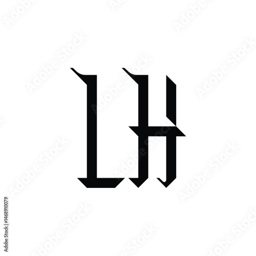 LH monogram logo design letter text name symbol monochrome logotype alphabet character simple logo