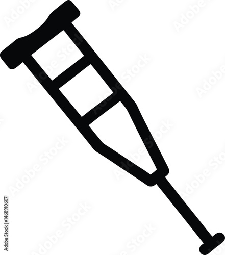 Crutch Silhouette Icon Vector Illustration