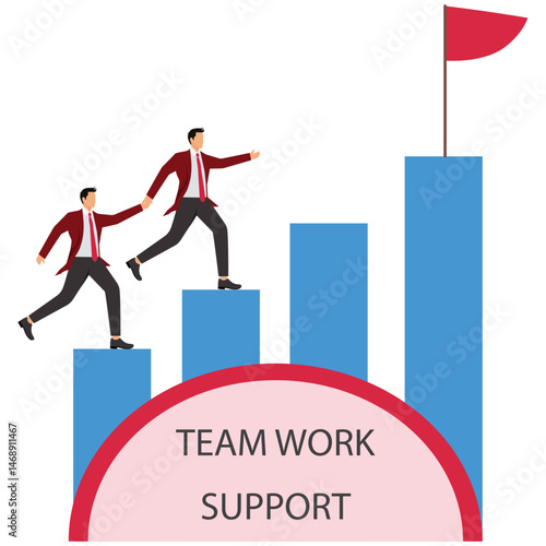 Supportive Teamwork Illustration