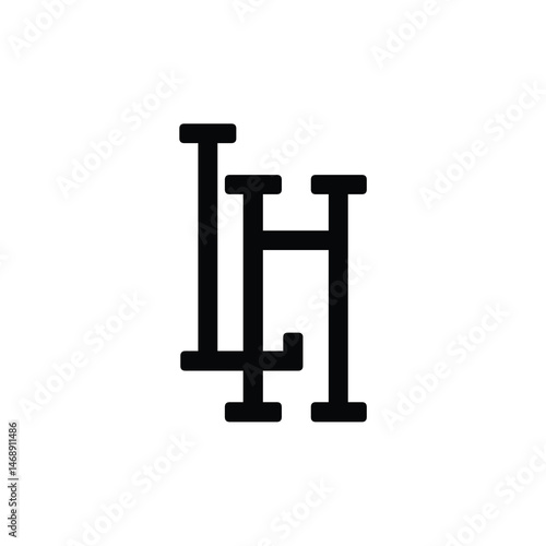LH monogram logo design letter text name symbol monochrome logotype alphabet character simple logo
