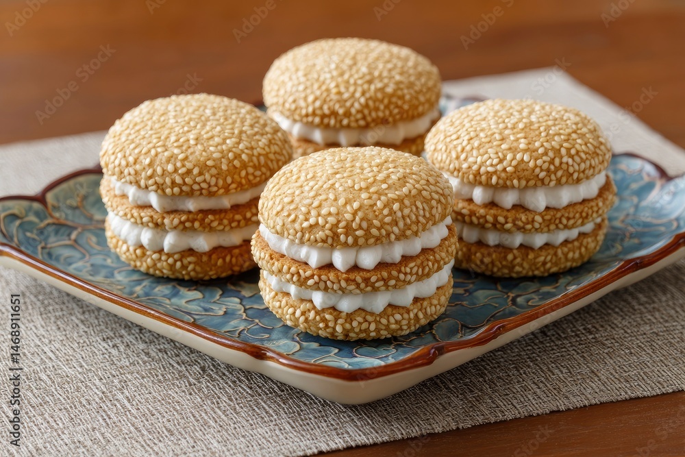Sesame Seed Sandwich Cookies: Creamy Filling, Delightful Texture Sesame Seed Sandwich Cookies: Creamy Filling, Delightful Texture