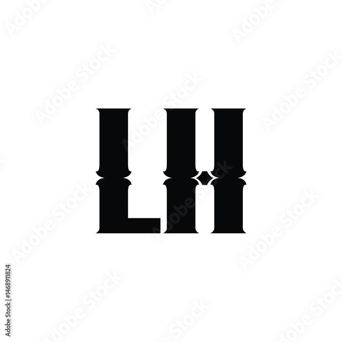 LH monogram logo design letter text name symbol monochrome logotype alphabet character simple logo