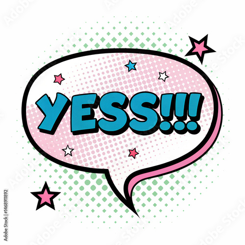 Comic Book Style Speech Bubble with 