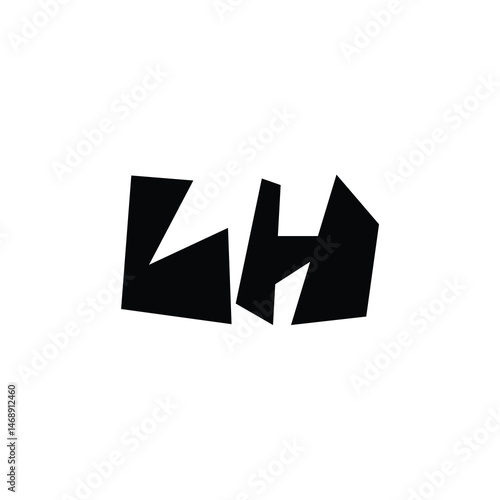 LH monogram logo design letter text name symbol monochrome logotype alphabet character simple logo