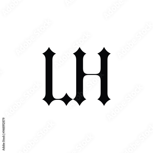 LH monogram logo design letter text name symbol monochrome logotype alphabet character simple logo