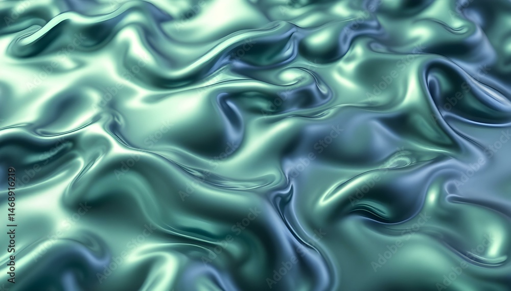 Fototapeta premium Abstract liquid metal background with smooth reflective surfaces and flowing shapes .