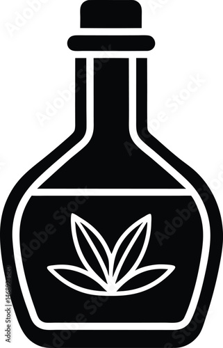 Olive Oil Bottle Icon Vector Illustration