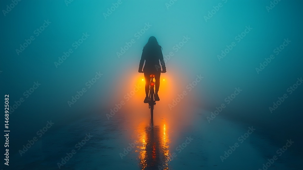 Fototapeta premium Cycling through the Misty Unknown