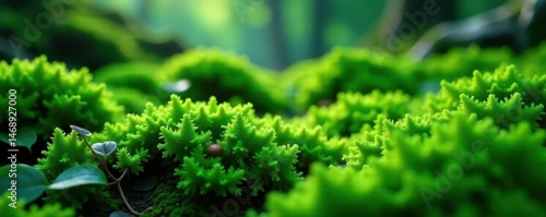 Intricate emerald moss, velvety texture, lush detail, lush, detail