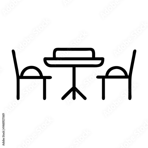 Minimalist Table and Chairs in Line Art Design  