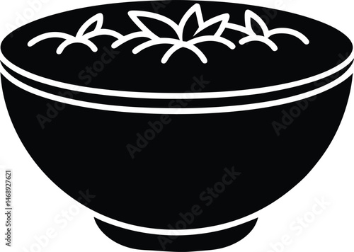 Rice Bowl Icon Vector Illustration