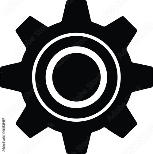Settings Gear Silhouette Icon Vector Illustration