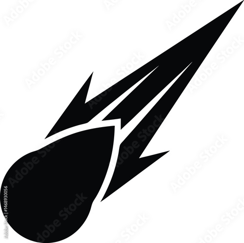 Shooting Comet Icon Vector Illustration